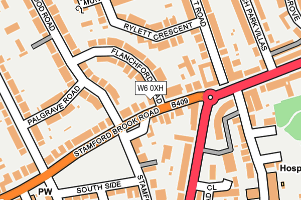 W6 0XH map - OS OpenMap – Local (Ordnance Survey)