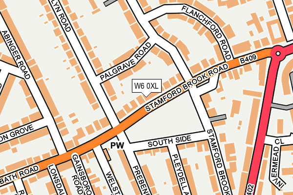 W6 0XL map - OS OpenMap – Local (Ordnance Survey)