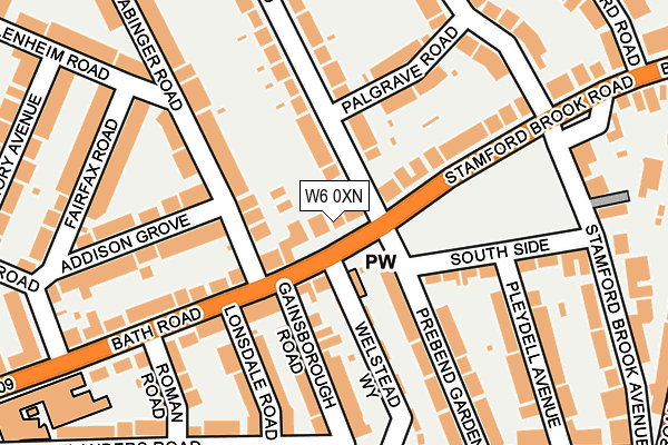 W6 0XN map - OS OpenMap – Local (Ordnance Survey)