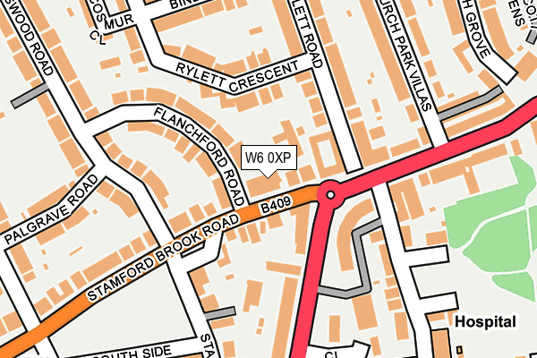 W6 0XP map - OS OpenMap – Local (Ordnance Survey)