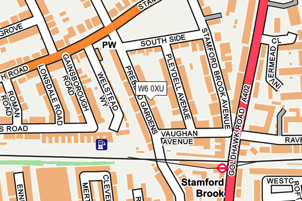 W6 0XU map - OS OpenMap – Local (Ordnance Survey)