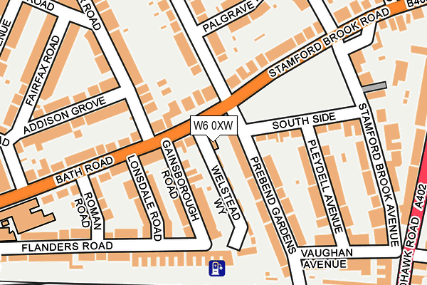 W6 0XW map - OS OpenMap – Local (Ordnance Survey)