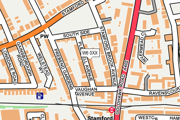 W6 0XX map - OS OpenMap – Local (Ordnance Survey)
