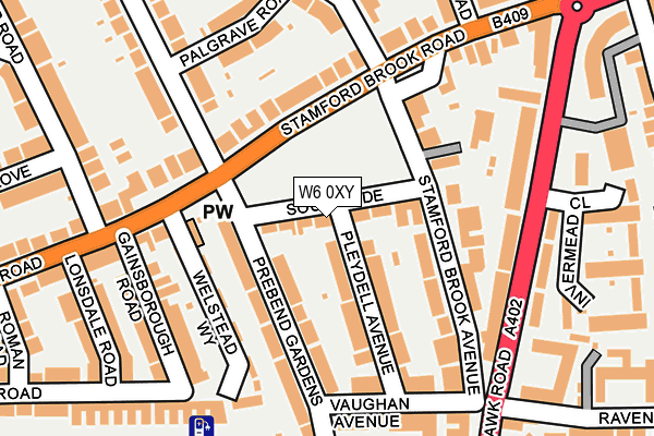 W6 0XY map - OS OpenMap – Local (Ordnance Survey)