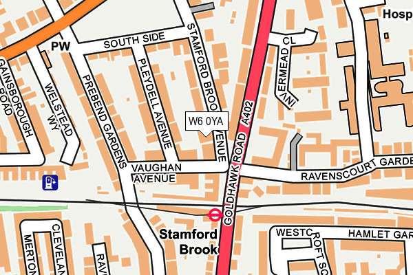 W6 0YA map - OS OpenMap – Local (Ordnance Survey)