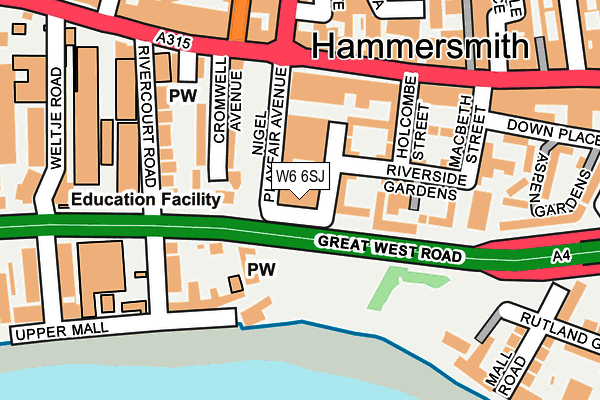 W6 6SJ map - OS OpenMap – Local (Ordnance Survey)