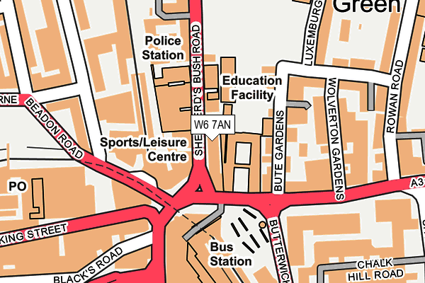 W6 7AN map - OS OpenMap – Local (Ordnance Survey)