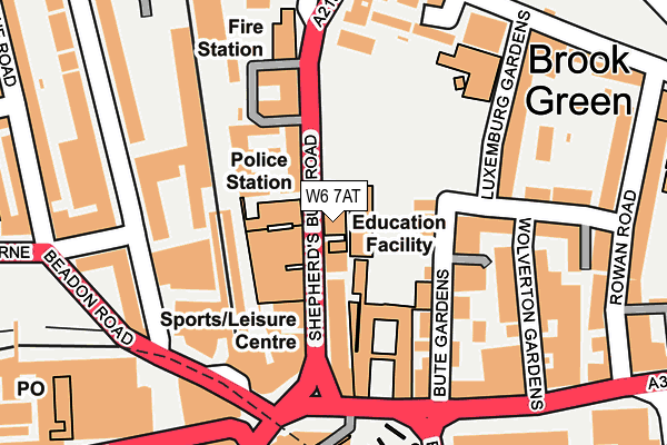 W6 7AT map - OS OpenMap – Local (Ordnance Survey)