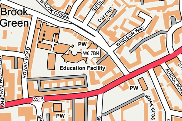 W6 7BN map - OS OpenMap – Local (Ordnance Survey)