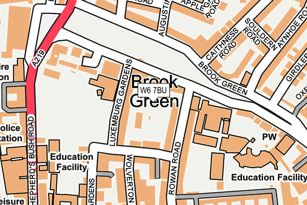 W6 7BU map - OS OpenMap – Local (Ordnance Survey)