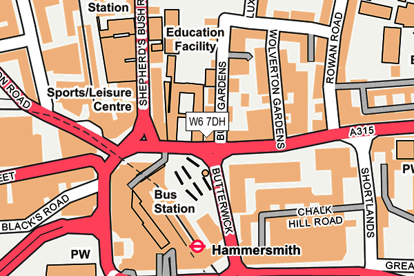 W6 7DH map - OS OpenMap – Local (Ordnance Survey)