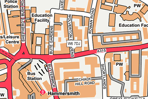 W6 7DJ map - OS OpenMap – Local (Ordnance Survey)