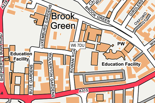 W6 7DU map - OS OpenMap – Local (Ordnance Survey)