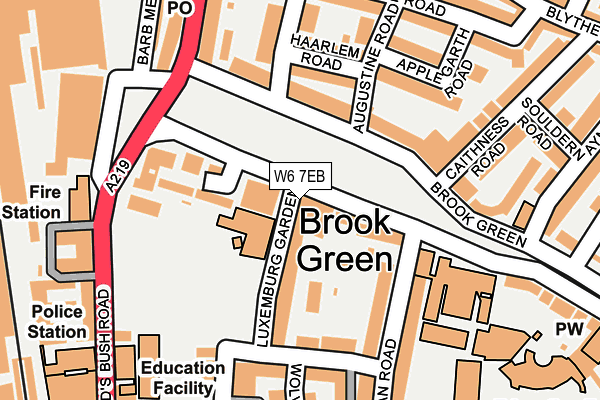 W6 7EB map - OS OpenMap – Local (Ordnance Survey)