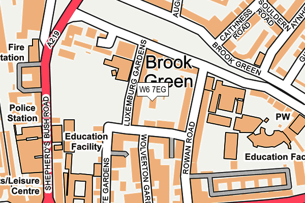 W6 7EG map - OS OpenMap – Local (Ordnance Survey)