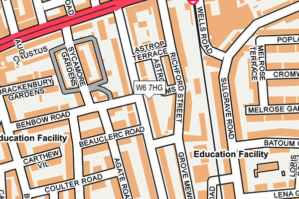 W6 7HG map - OS OpenMap – Local (Ordnance Survey)