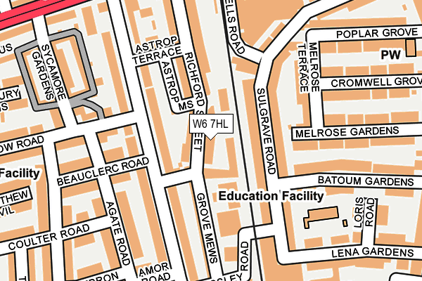 W6 7HL map - OS OpenMap – Local (Ordnance Survey)