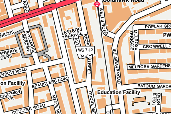 W6 7HP map - OS OpenMap – Local (Ordnance Survey)