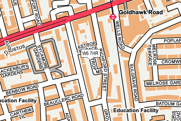 W6 7HR map - OS OpenMap – Local (Ordnance Survey)