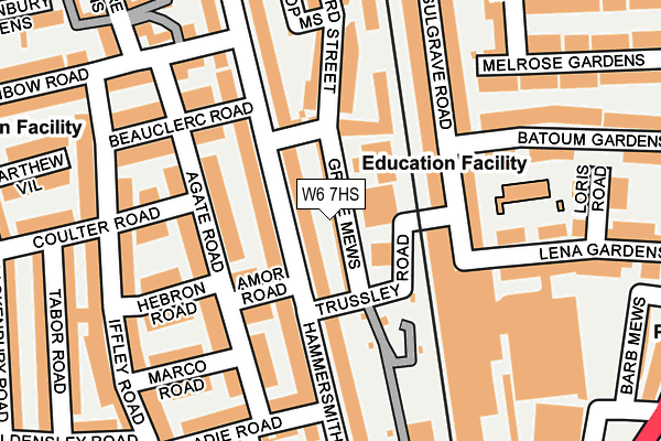 W6 7HS map - OS OpenMap – Local (Ordnance Survey)