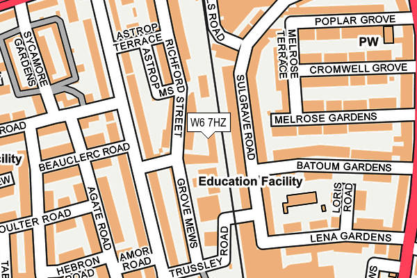 W6 7HZ map - OS OpenMap – Local (Ordnance Survey)