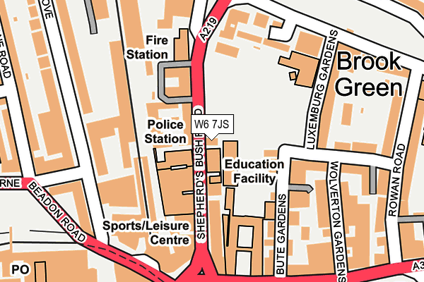 W6 7JS map - OS OpenMap – Local (Ordnance Survey)