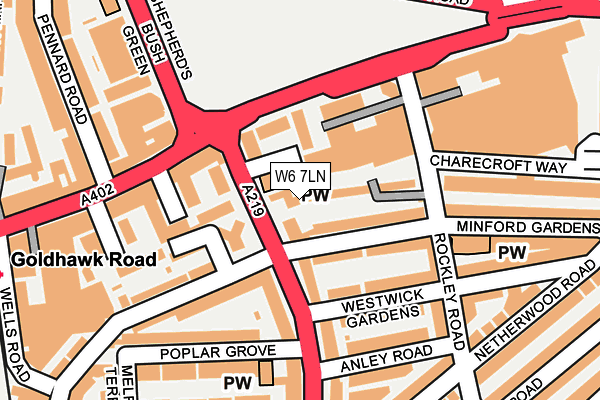 W6 7LN map - OS OpenMap – Local (Ordnance Survey)