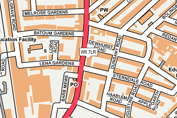 W6 7LR map - OS OpenMap – Local (Ordnance Survey)