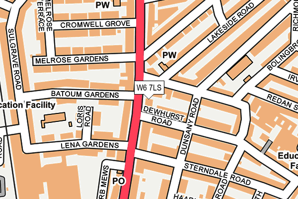 W6 7LS map - OS OpenMap – Local (Ordnance Survey)