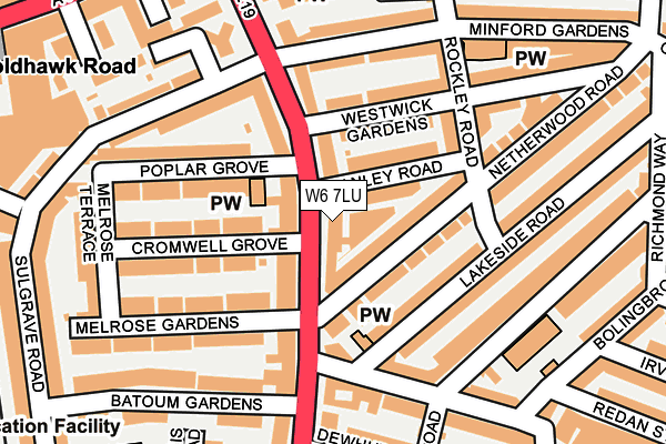 W6 7LU map - OS OpenMap – Local (Ordnance Survey)