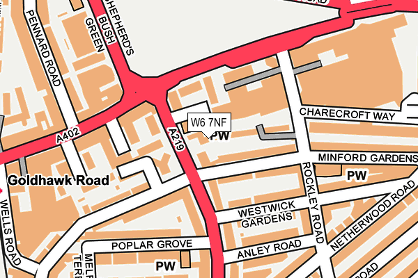 W6 7NF map - OS OpenMap – Local (Ordnance Survey)