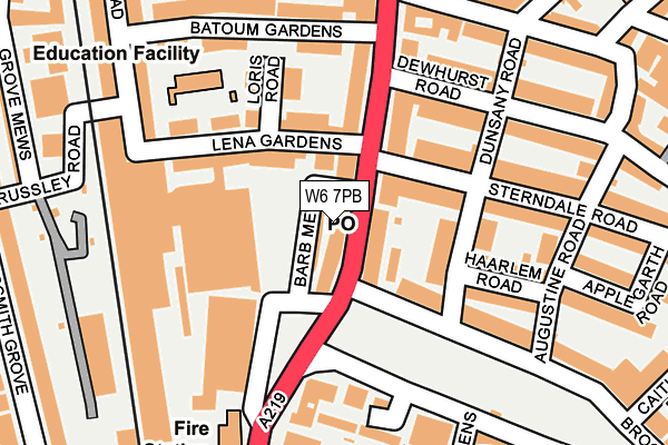 W6 7PB map - OS OpenMap – Local (Ordnance Survey)