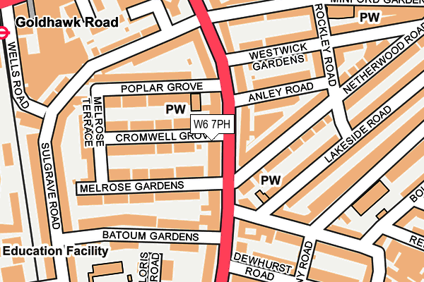 W6 7PH map - OS OpenMap – Local (Ordnance Survey)