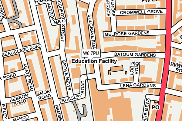 W6 7PU map - OS OpenMap – Local (Ordnance Survey)