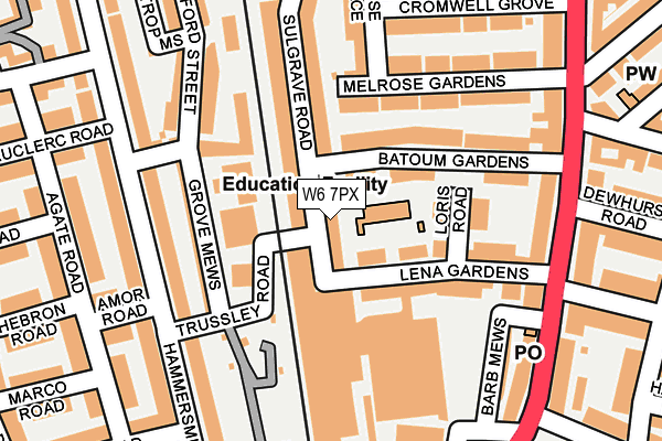 W6 7PX map - OS OpenMap – Local (Ordnance Survey)