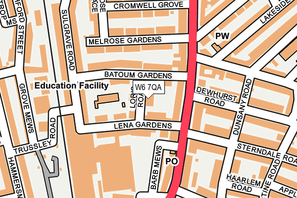 W6 7QA map - OS OpenMap – Local (Ordnance Survey)