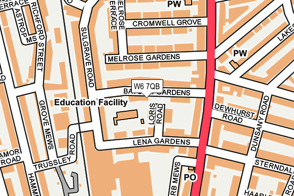 W6 7QB map - OS OpenMap – Local (Ordnance Survey)