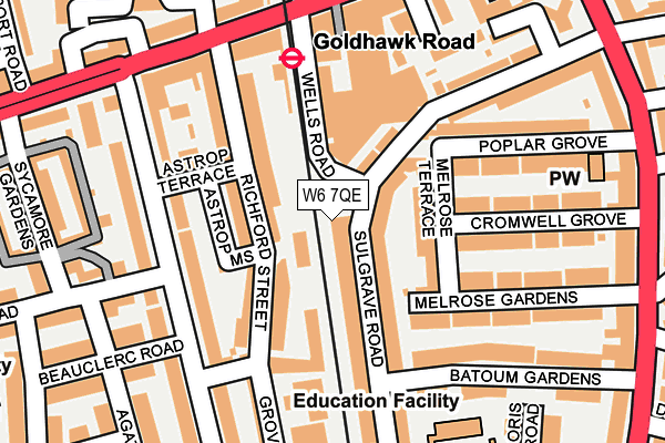 W6 7QE map - OS OpenMap – Local (Ordnance Survey)