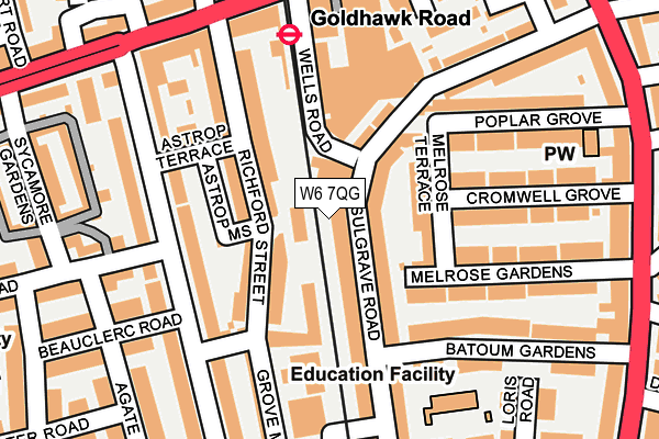 W6 7QG map - OS OpenMap – Local (Ordnance Survey)