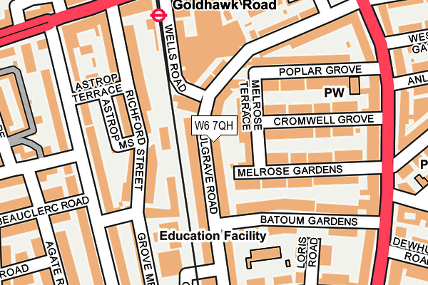 W6 7QH map - OS OpenMap – Local (Ordnance Survey)