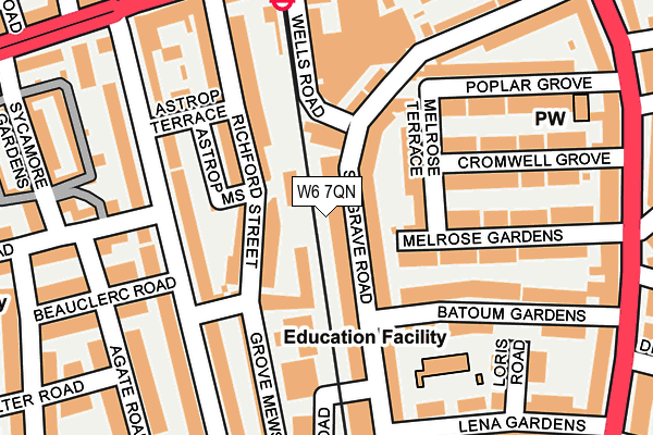 W6 7QN map - OS OpenMap – Local (Ordnance Survey)