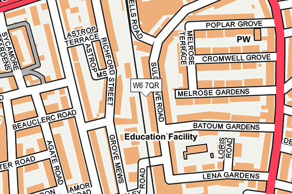 W6 7QR map - OS OpenMap – Local (Ordnance Survey)