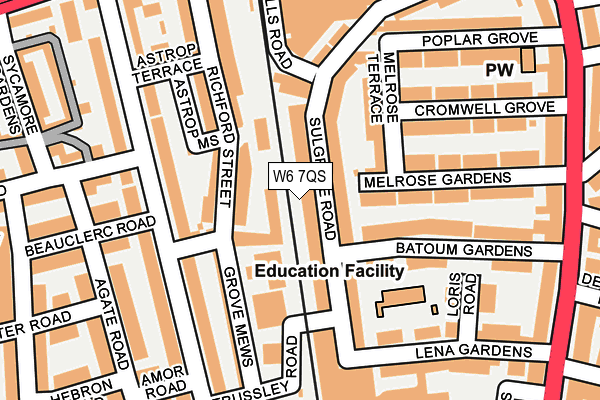 W6 7QS map - OS OpenMap – Local (Ordnance Survey)