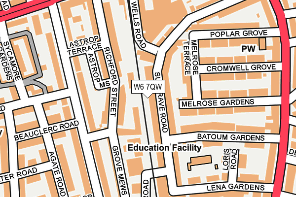 W6 7QW map - OS OpenMap – Local (Ordnance Survey)