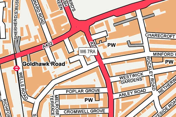 W6 7RA map - OS OpenMap – Local (Ordnance Survey)