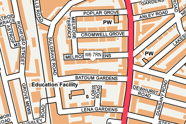 W6 7RN map - OS OpenMap – Local (Ordnance Survey)