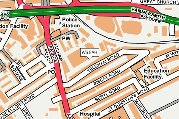 W6 8AH map - OS OpenMap – Local (Ordnance Survey)