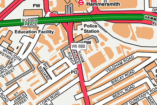 W6 8BB map - OS OpenMap – Local (Ordnance Survey)