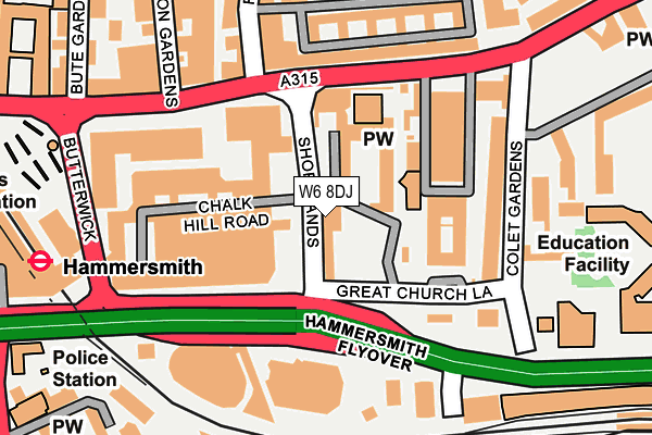 W6 8DJ map - OS OpenMap – Local (Ordnance Survey)