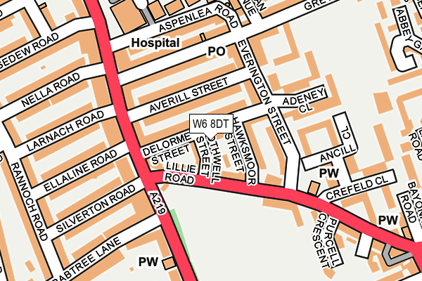 W6 8DT map - OS OpenMap – Local (Ordnance Survey)